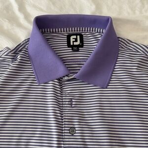 Men's Purple Striped FJ Golf Polo